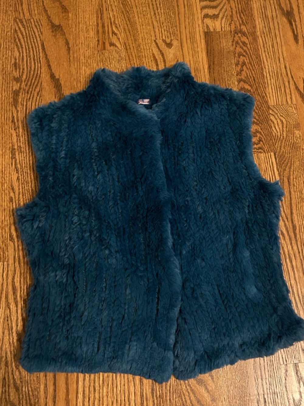 Calypso Christian’s Celle Plush Teal Fur Vest size L